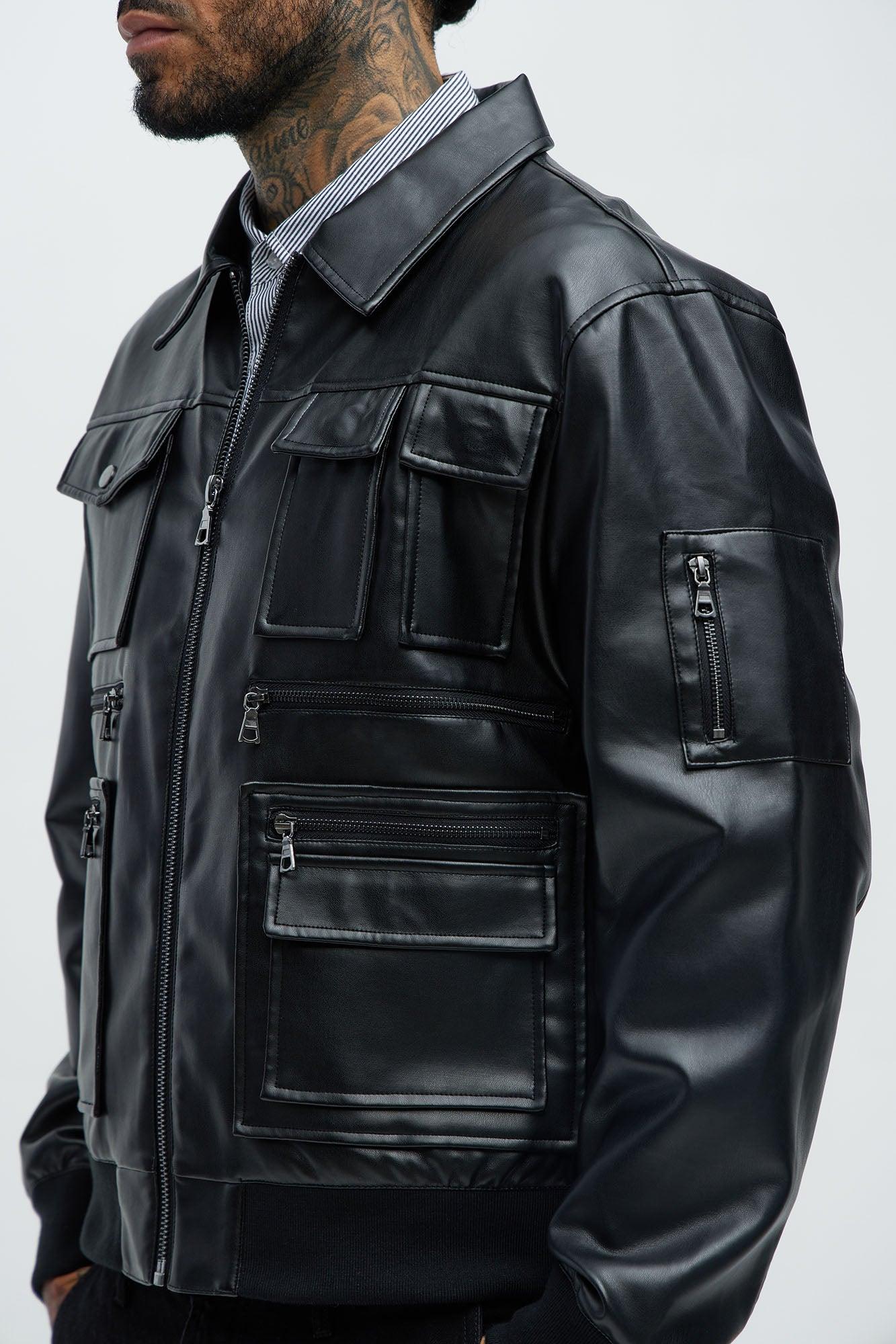 Austin Cargo Varsity Jacket - Black Product Image