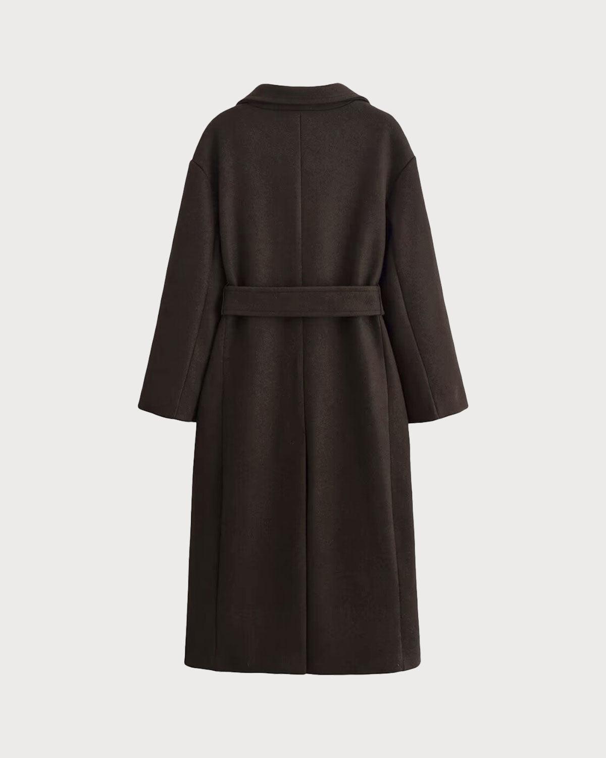 Coffee Belted Pocket Trench Coat Product Image