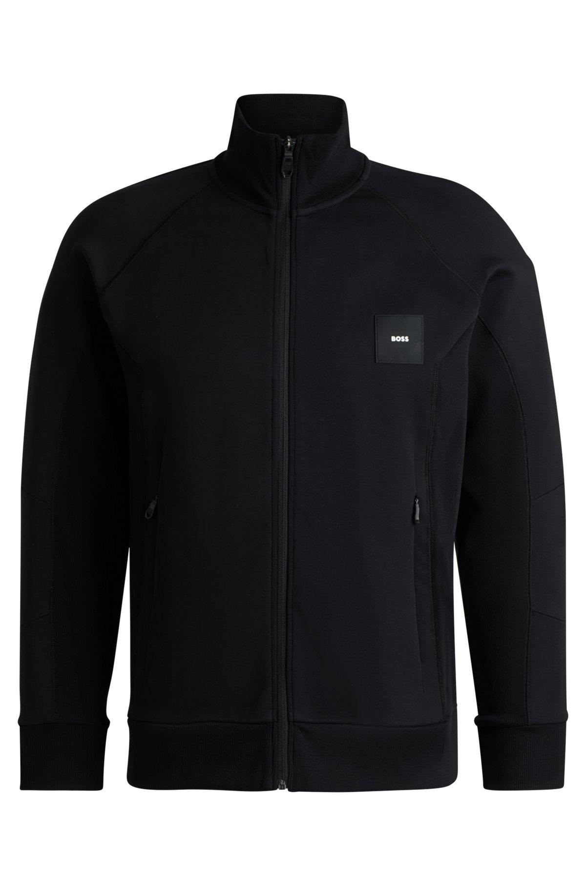 Cotton zip-neck sweatshirt with Double B monogram Product Image