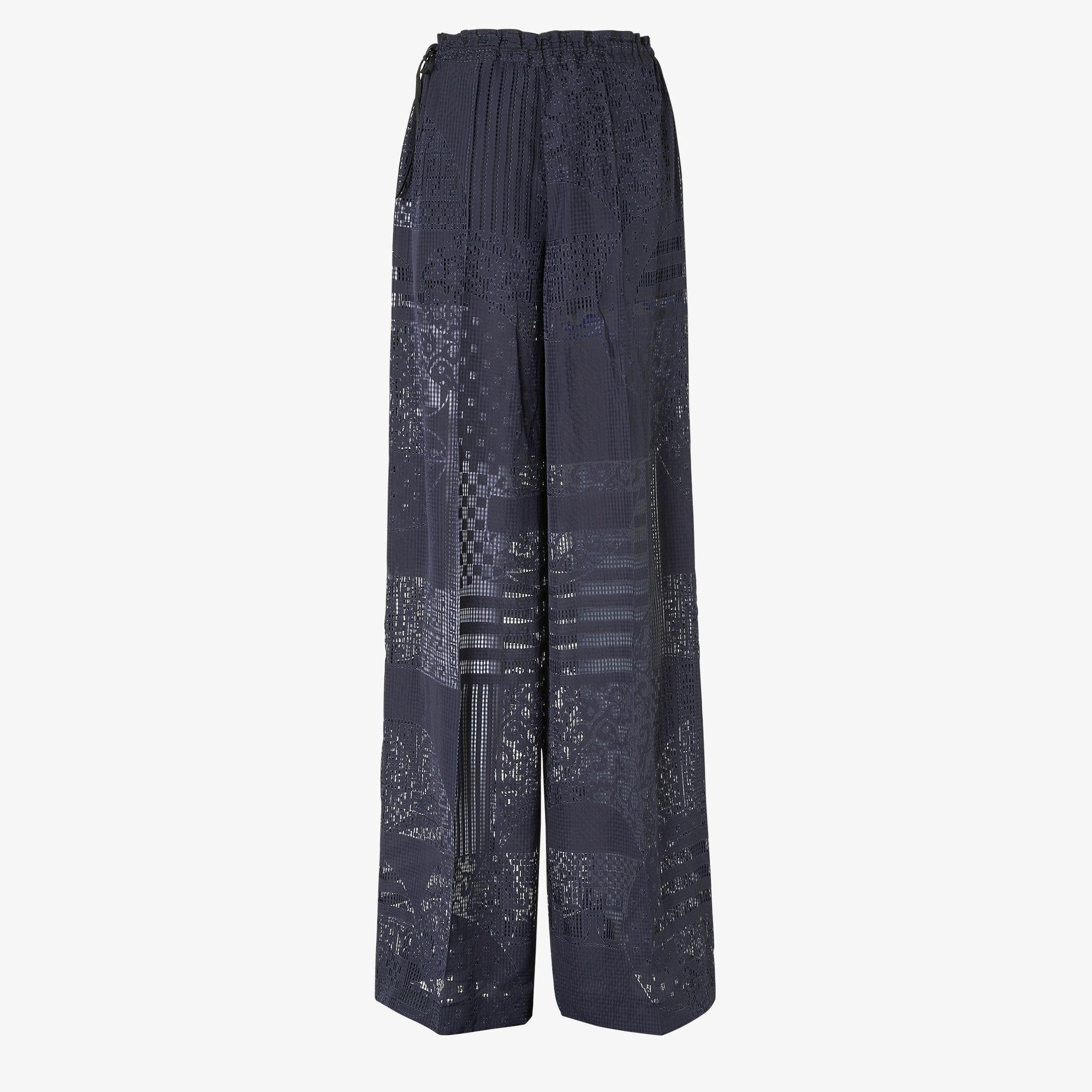 PantsBlue viscose and silk burnout pants Product Image