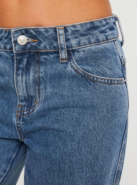 Jankins Low Rise Straight Leg Jeans Mid Wash Product Image