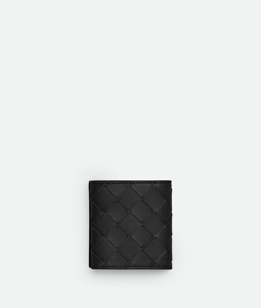 Men's Intrecciato Folded Coin Purse in Nero Product Image