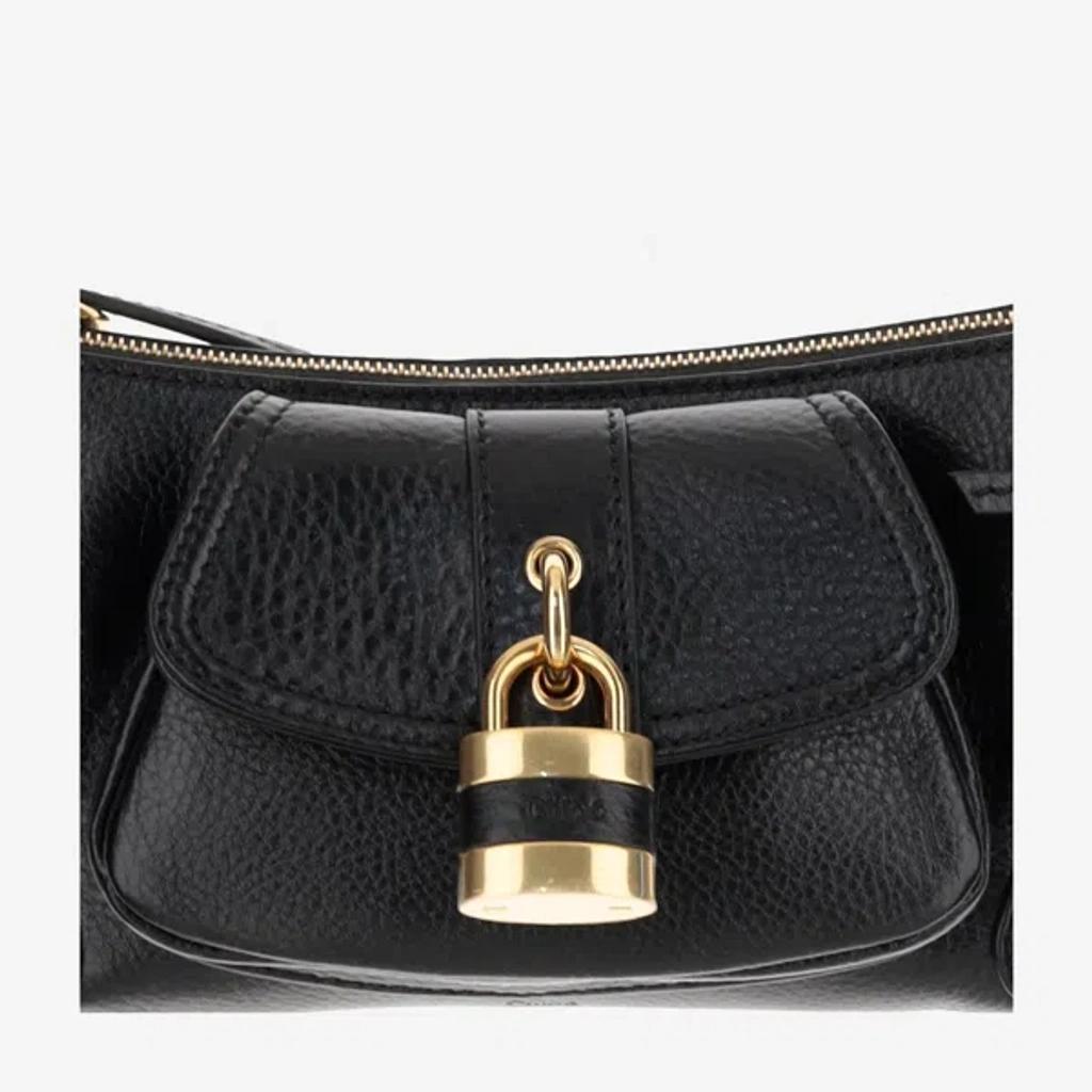 CHLOÉ The 99 Embellished Textured-leather Shoulder Bag In Black Product Image