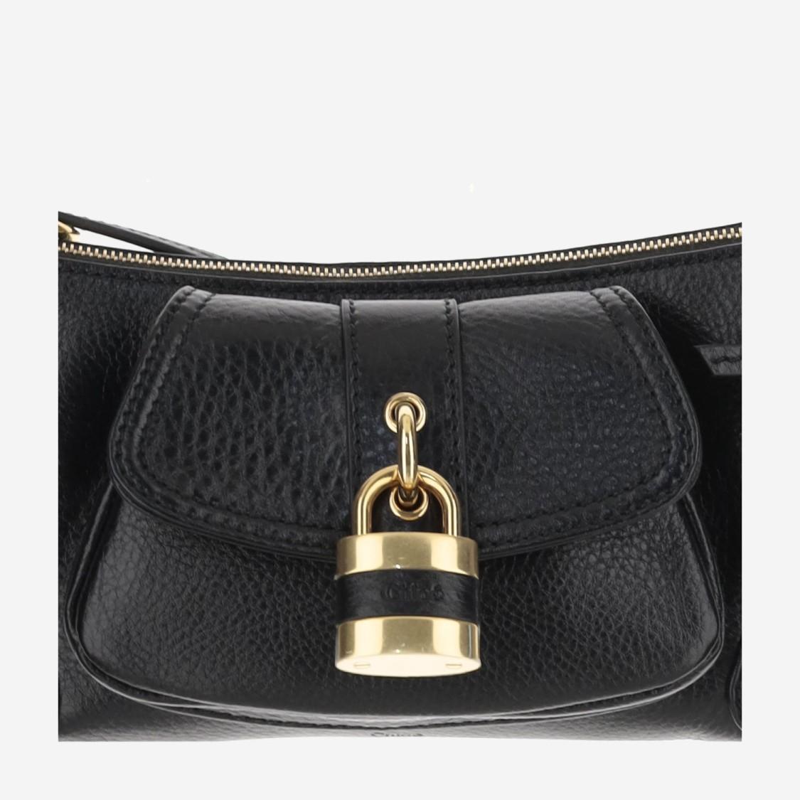 CHLOÉ The 99 Embellished Textured-leather Shoulder Bag In Black Product Image