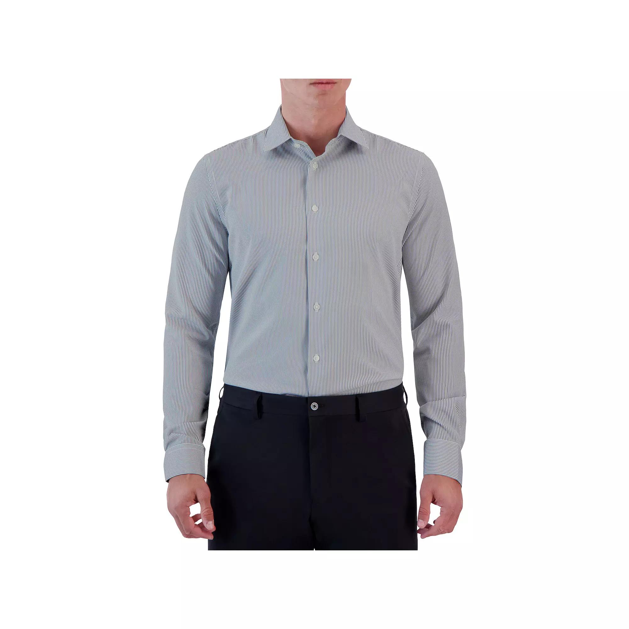 Men's Report Collection Slim-Fit Performance Dress Shirt, Size: 16.5-34/35, Gray Stripe Product Image