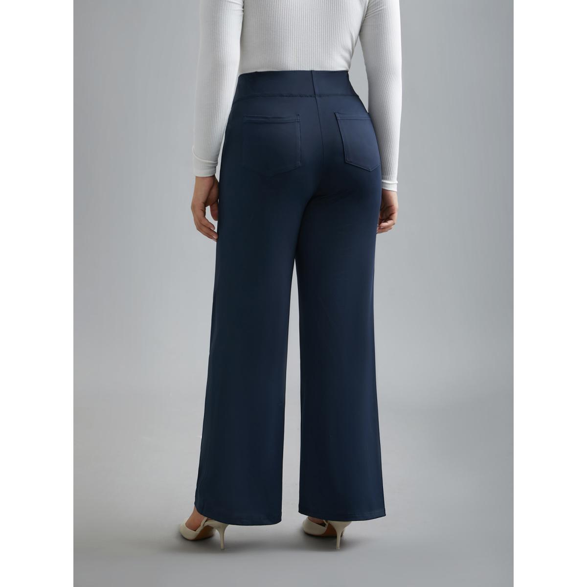 Plus Size Stretchy Waist Plain Bootcut Leggings Women Midnight Elegant High stretch Bootcut Mid Rise Everyday Leggings BloomChic 26/4X Product Image