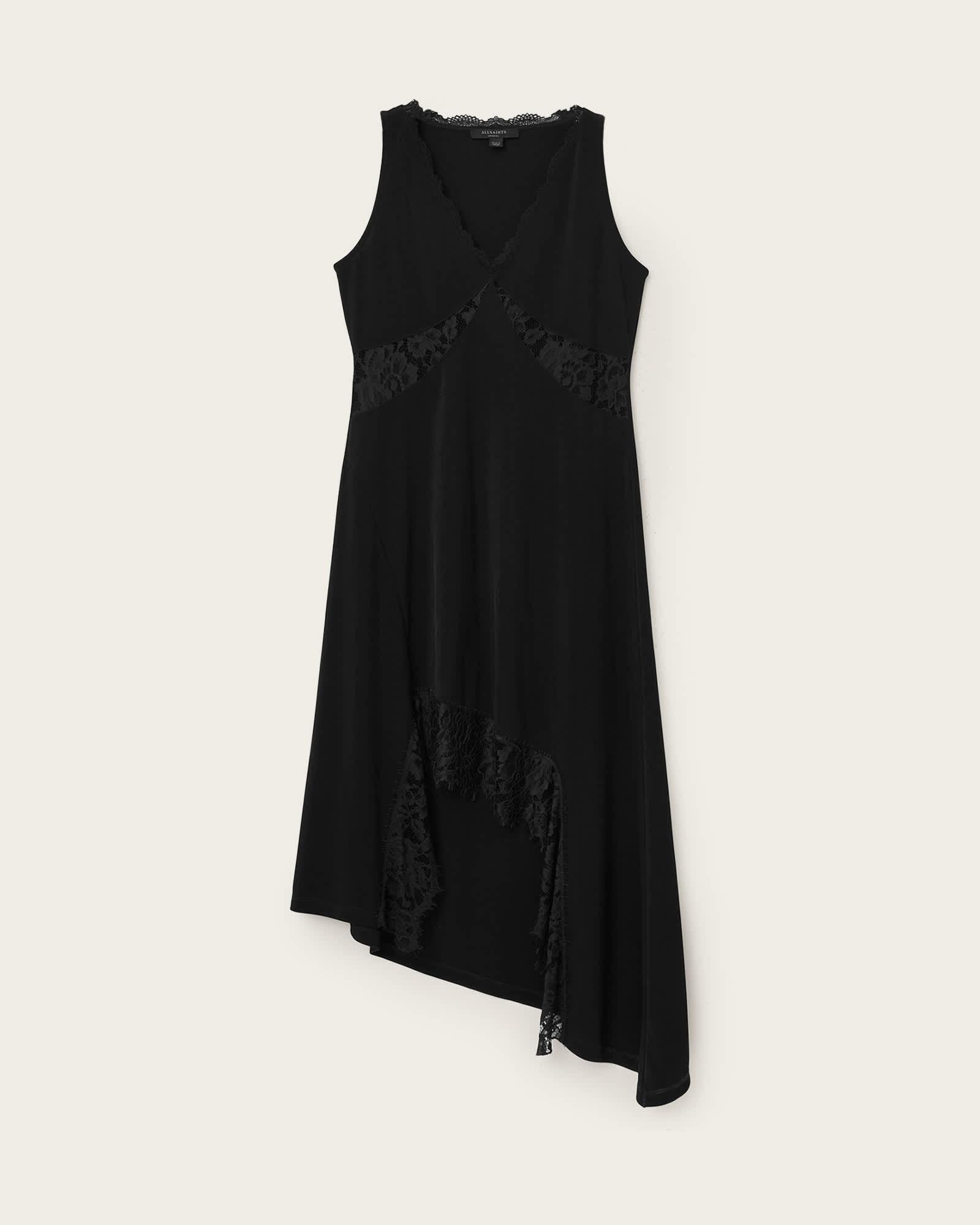 Lailey Asymmetric Dress Black | ALLSAINTS US Product Image