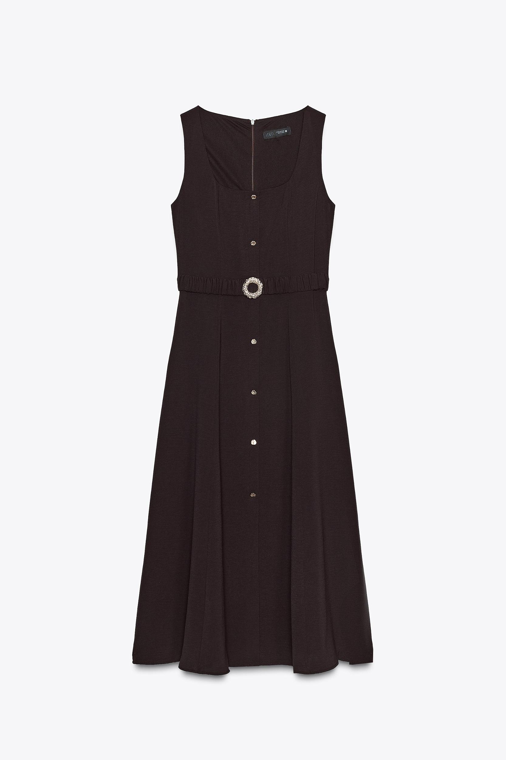 BELTED MIDI DRESS Product Image