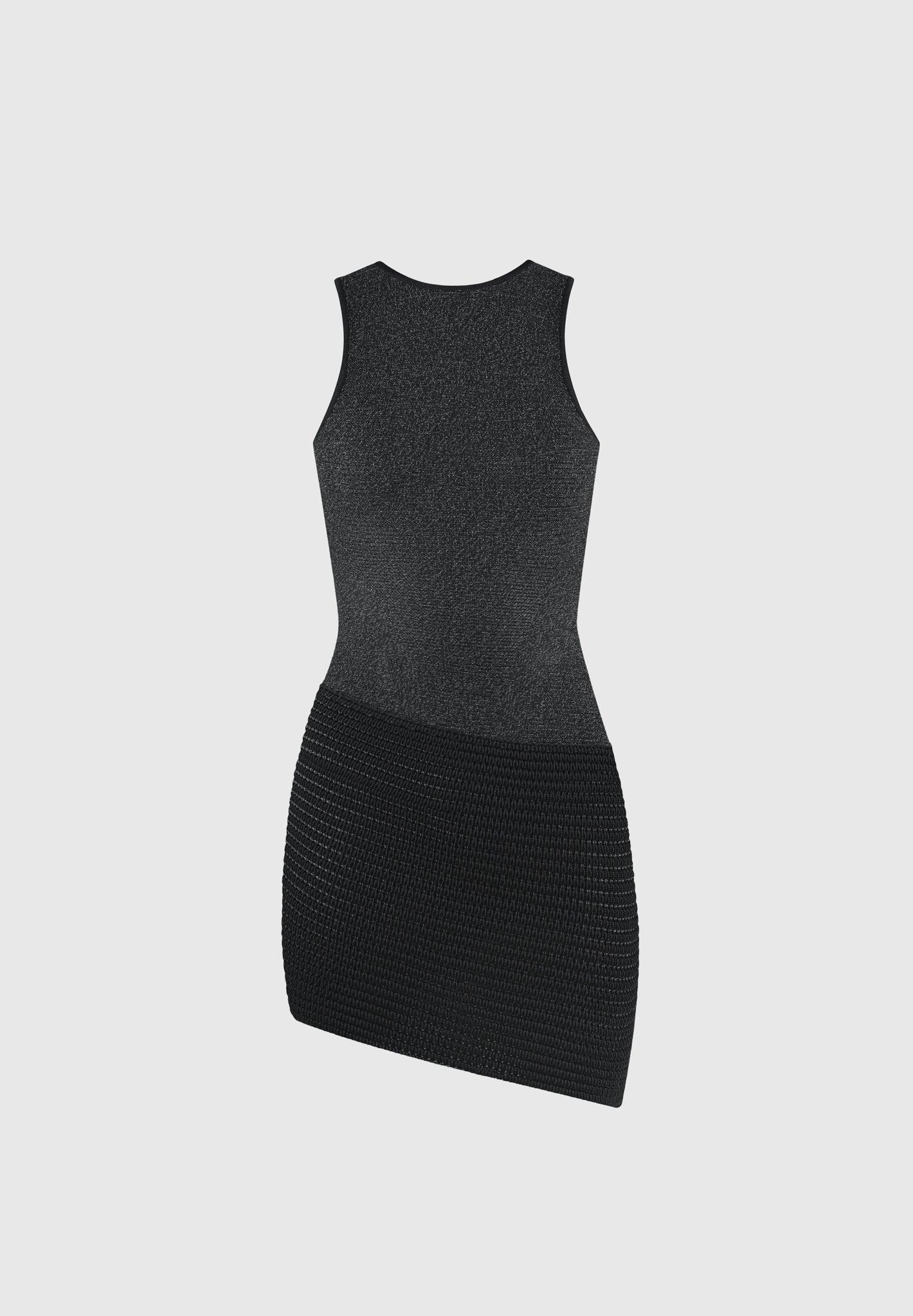 Asymmetric Knit Mini Dress - Black Marl Female Product Image