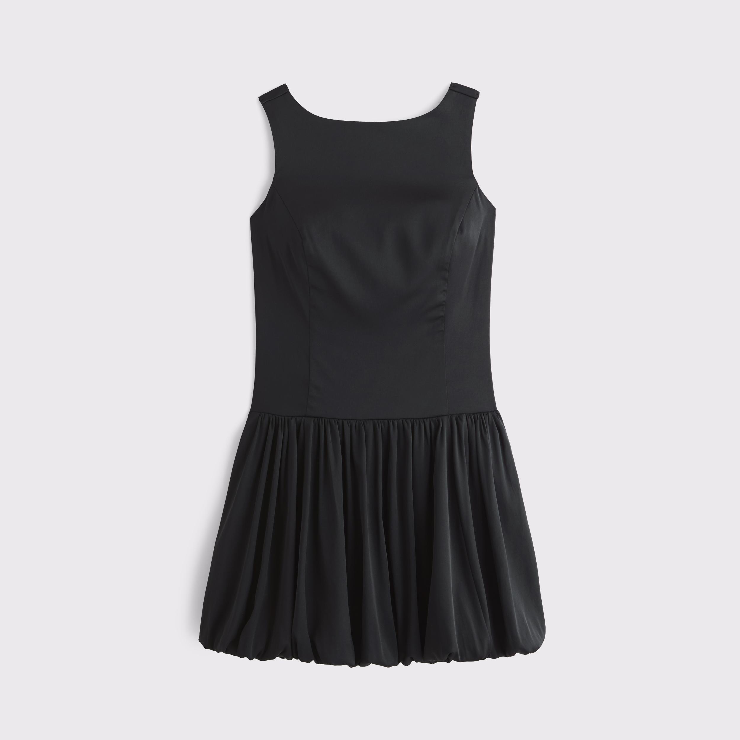 High-Neck Bubble Hem Mini Dress Product Image