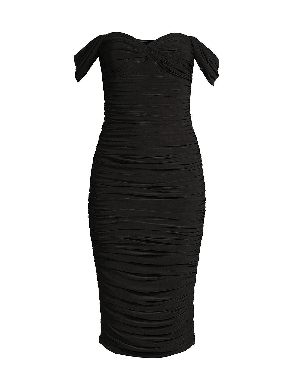 Womens Walter Winglet-Sleeve Ruched Midi-Dress Product Image