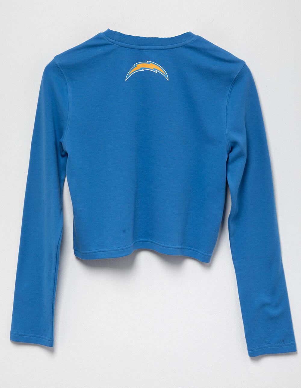 NFL Los Angeles Chargers Womens Long Sleeve Baby Tee - LIGHT BLUE Product Image