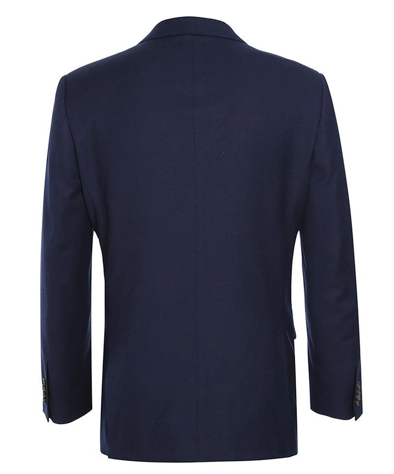 Wool Regular Fit Blazer Solid Color in Dark Navy Product Image