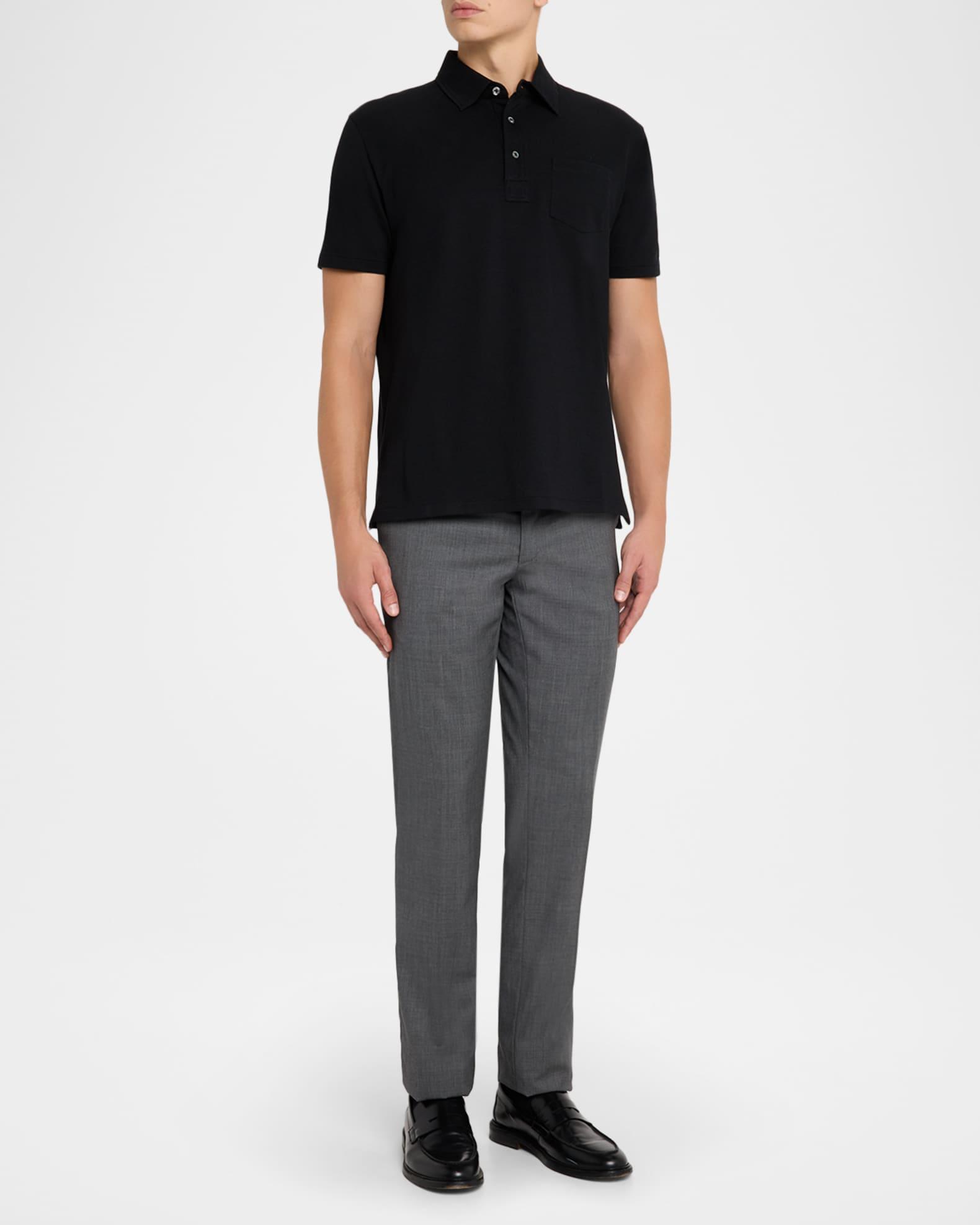 Men's Cotton and Cashmere Pique Pocket Polo Shirt Product Image
