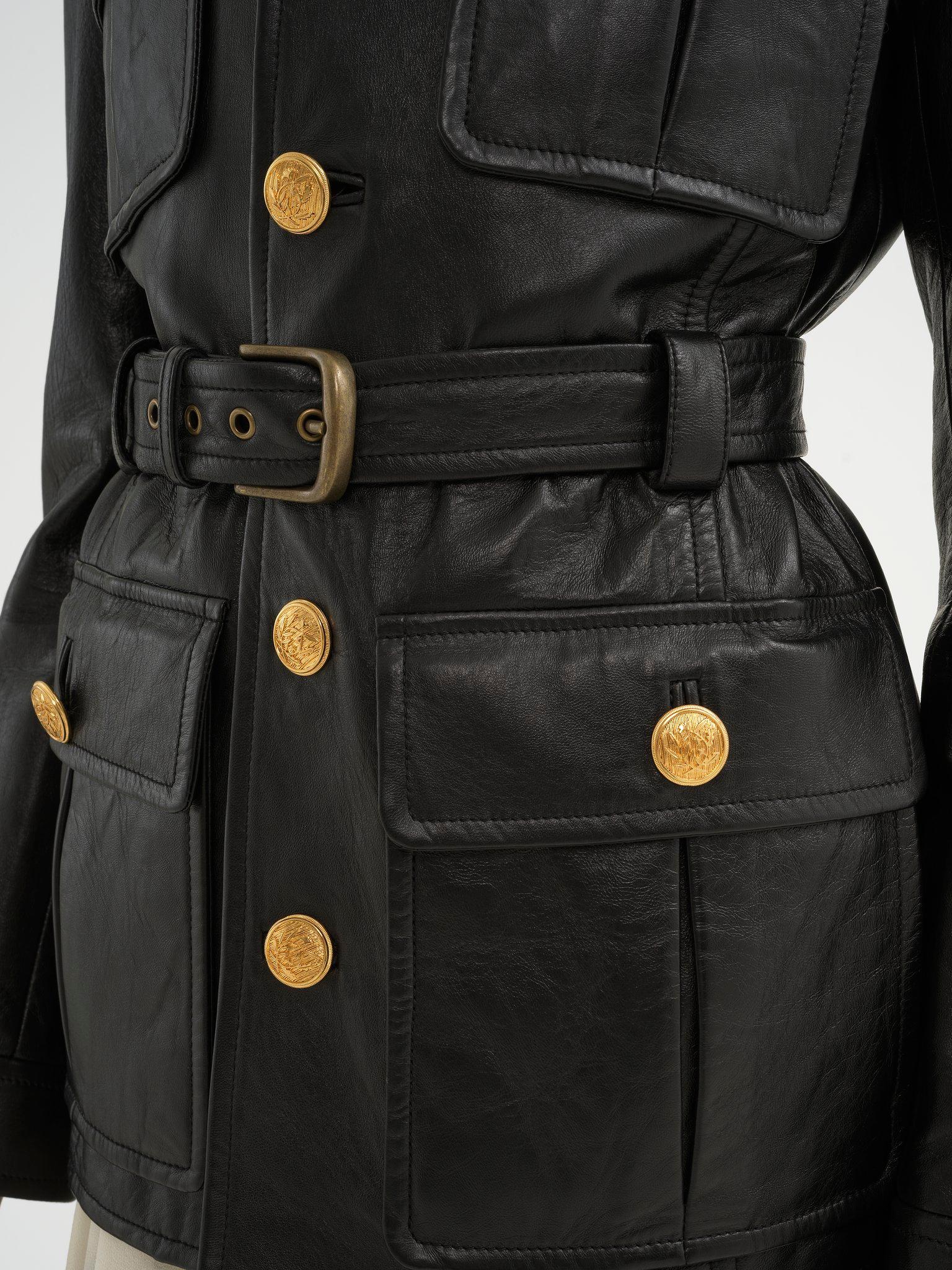 Utilitarian jacket in leather Product Image
