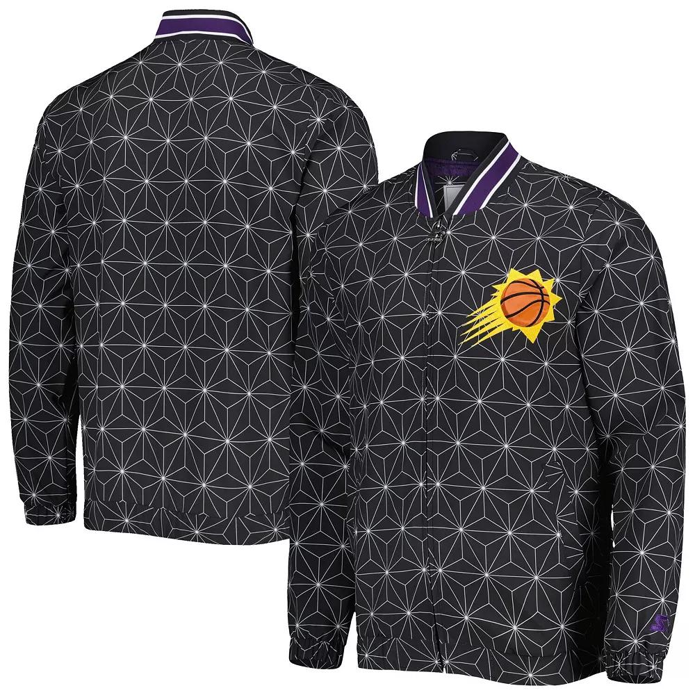 Men's Starter Black Phoenix Suns In-Field Play Fashion Satin Full-Zip Varsity Jacket, Size: Large, Phx Black Product Image
