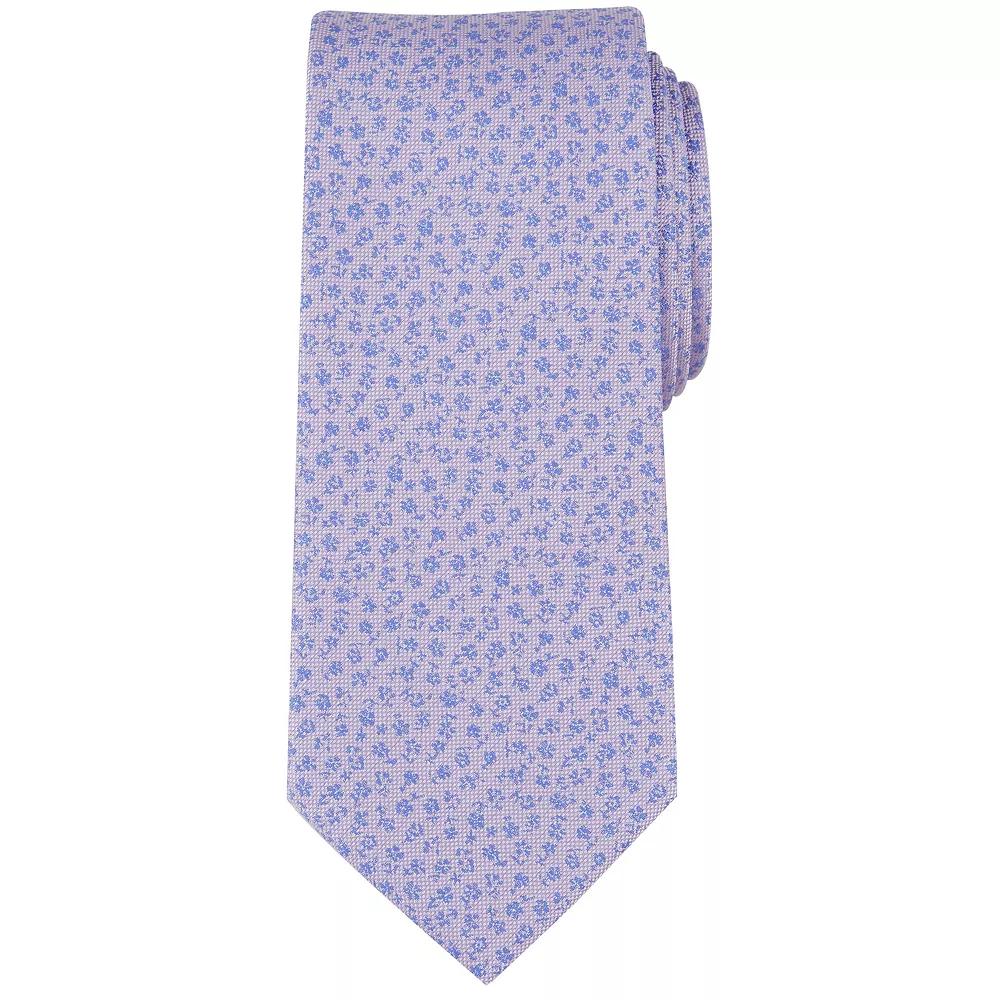 Men's Bespoke Floral Skinny Tie, Purple Aroner Product Image
