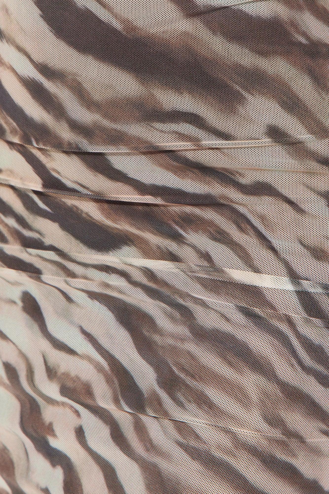 Tiana Tiger Print Mesh Maxi Dress - Brown/combo Female Product Image