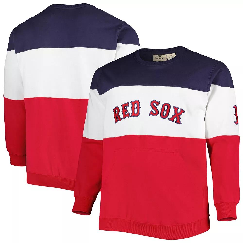 Men's Navy/Red Boston Red Sox Big & Tall Pullover Sweatshirt, Size: 3XLT, Blue Product Image