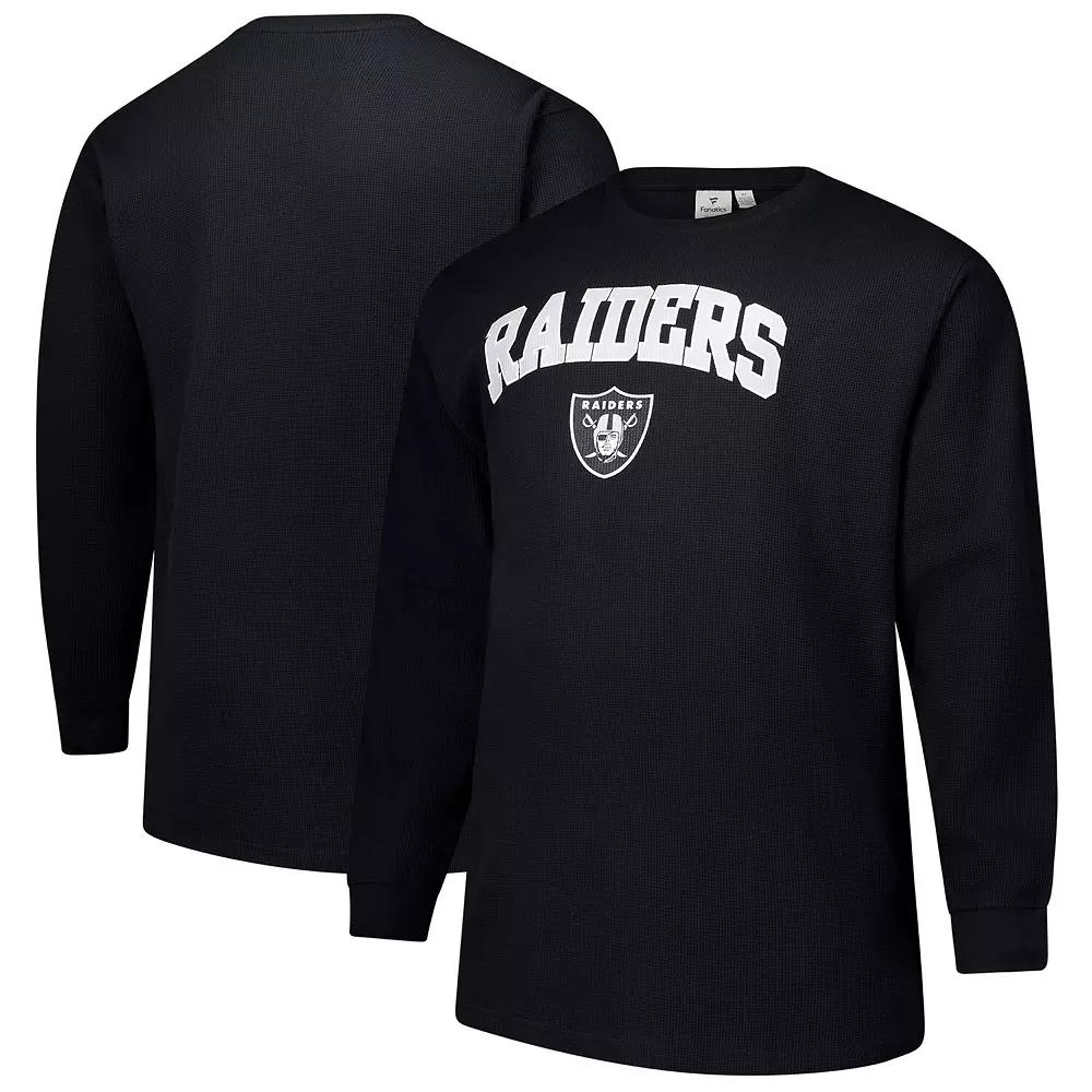 Men's Fanatics Black Las Vegas Raiders Big & Tall Thermal Long Sleeve T-Shirt, Size: 4XB, Lvr Black Product Image
