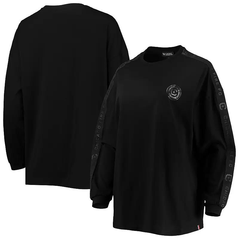 Women's The Wild Collective Black Chicago Fire Tri-Blend Long Sleeve T-Shirt, Size: Large, Cfs Black Product Image