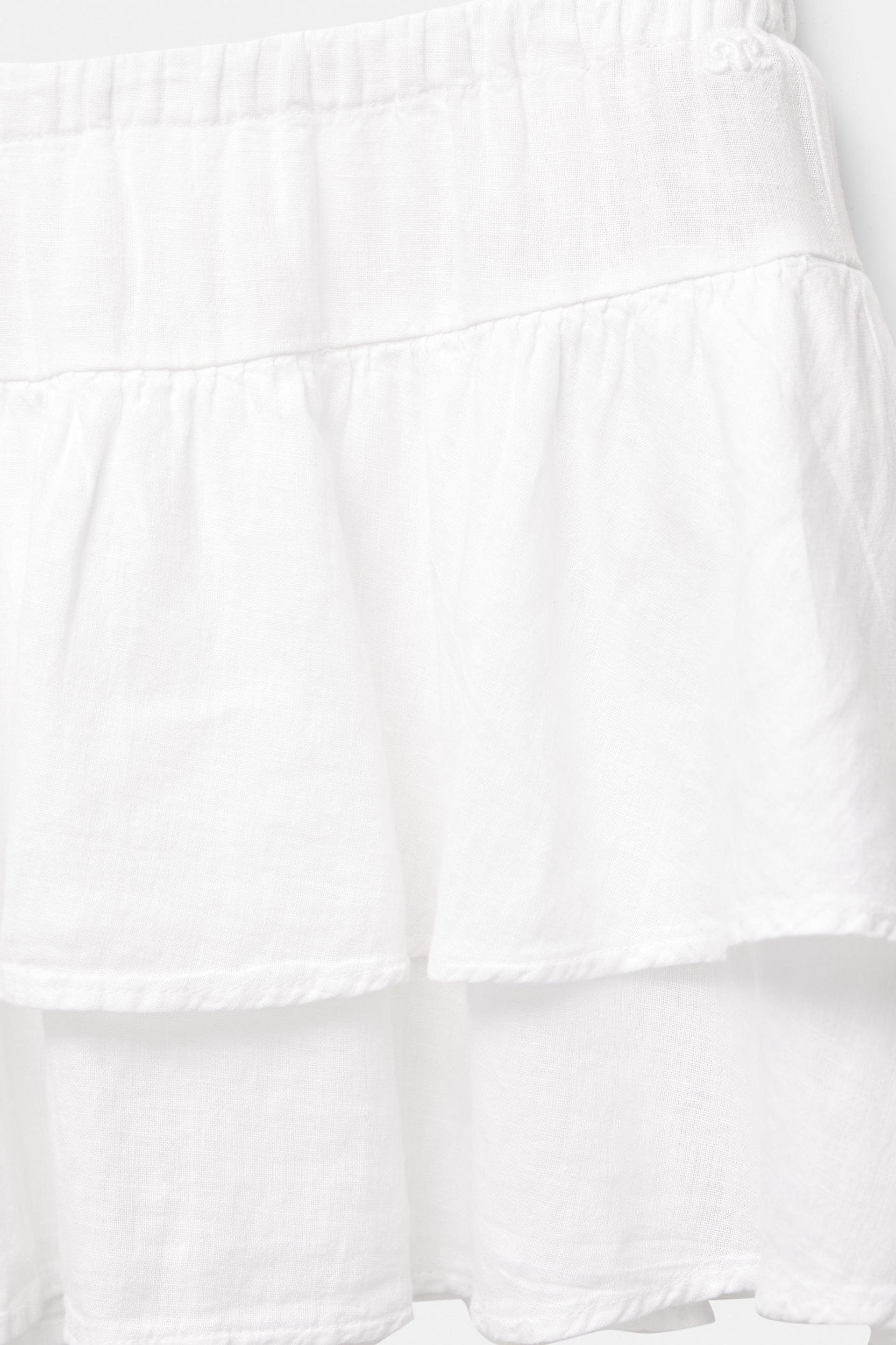 Ruffled linen blend mini skirt Product Image