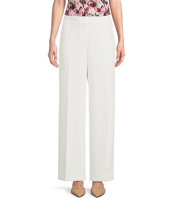 Kasper Flat Front Wide Leg Stretch Crepe Pants Product Image