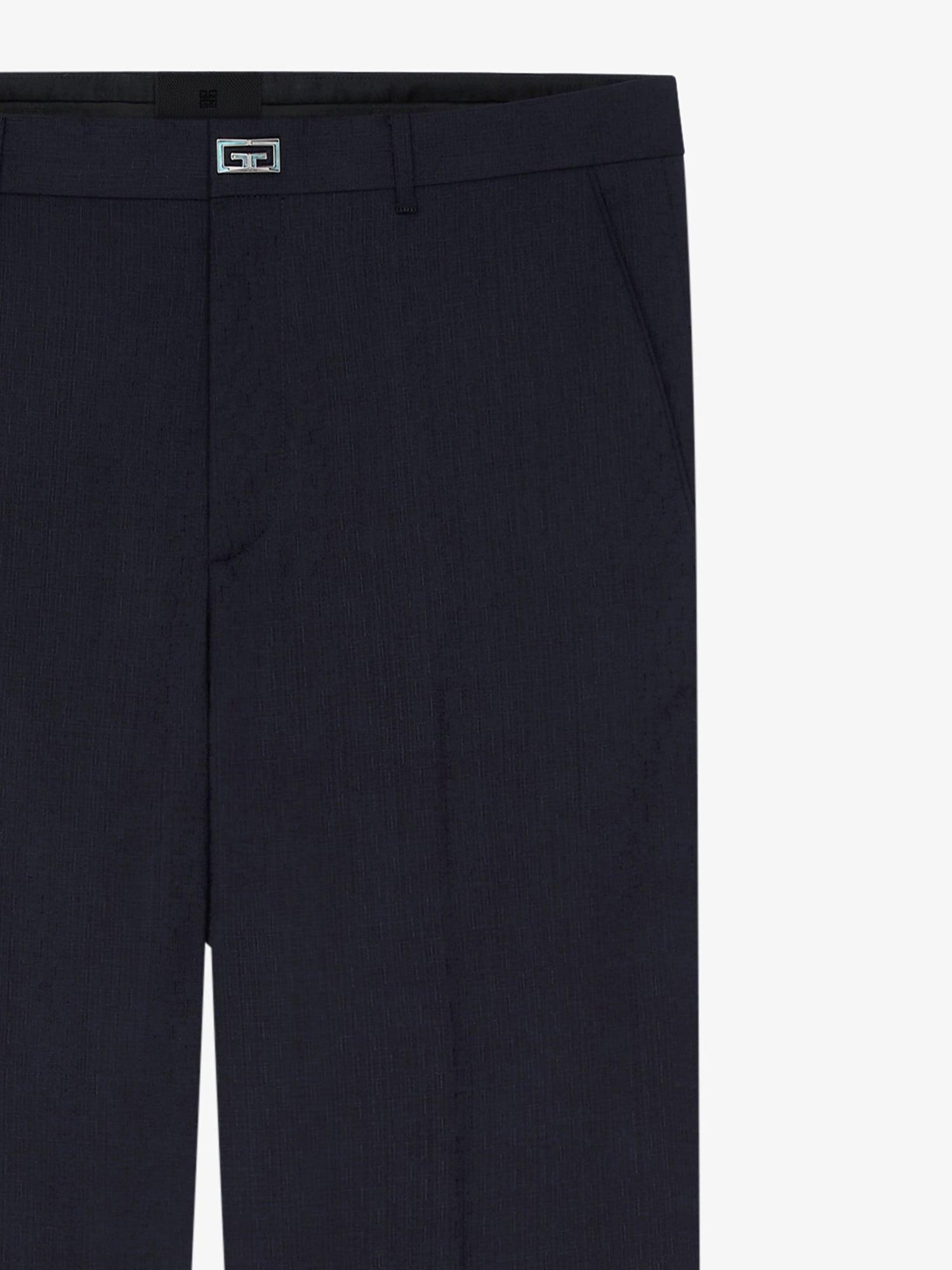 Slim fit tailored pants in wool with 2G clip Product Image