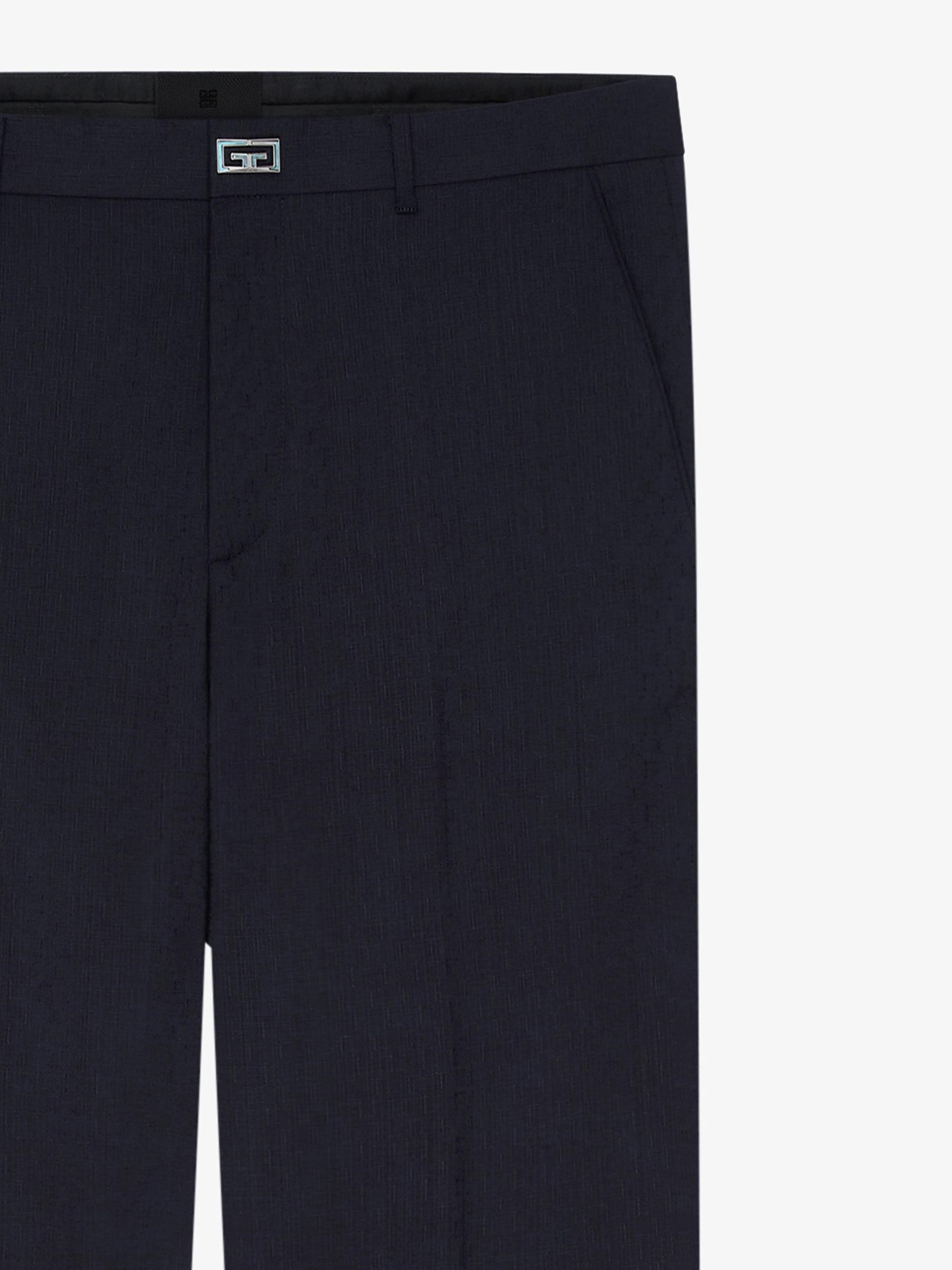 Slim fit tailored pants in wool with 2G clip Product Image