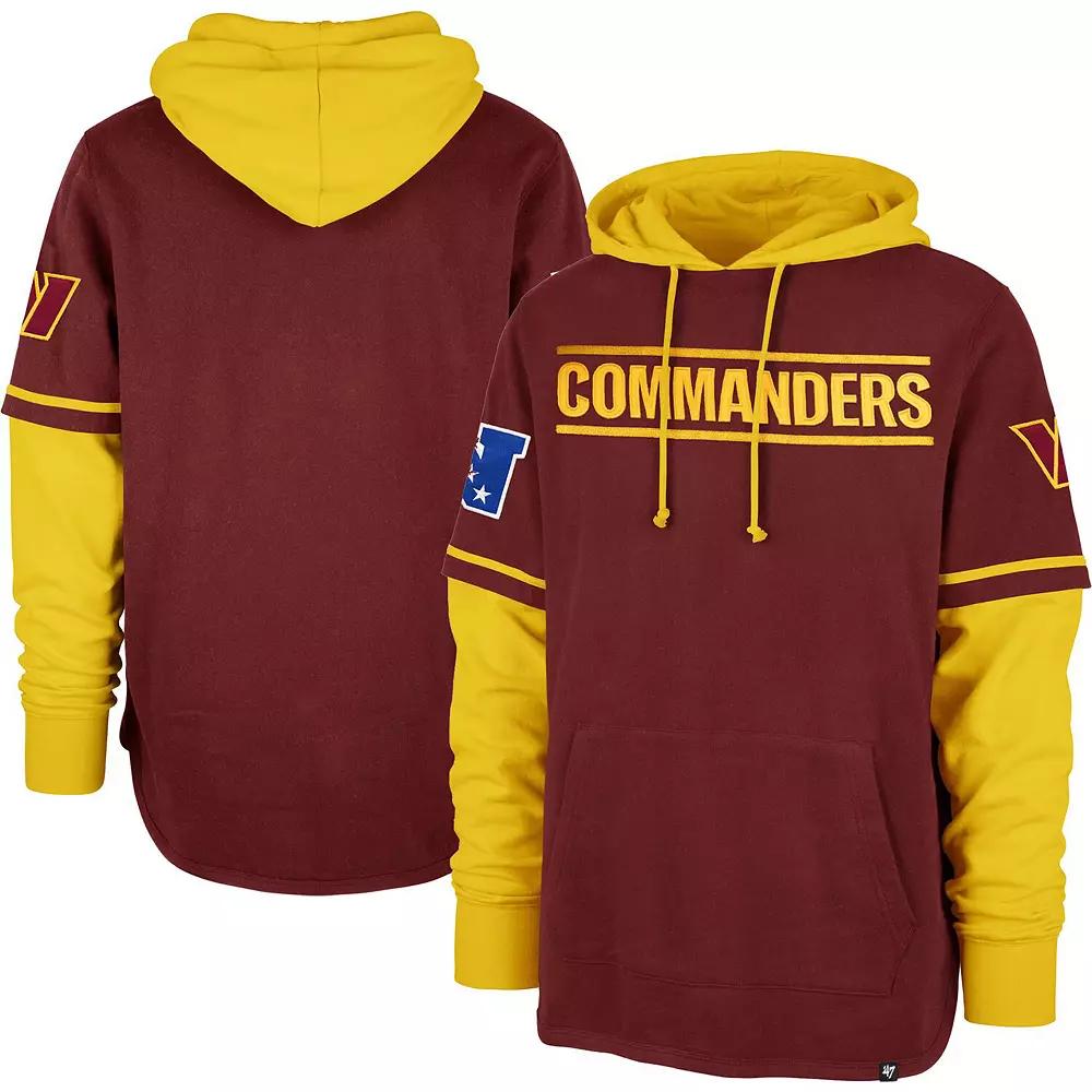 Men's '47 Burgundy Washington Commanders Shortstop Pullover Hoodie, Size: Large, Wft Med Re Product Image