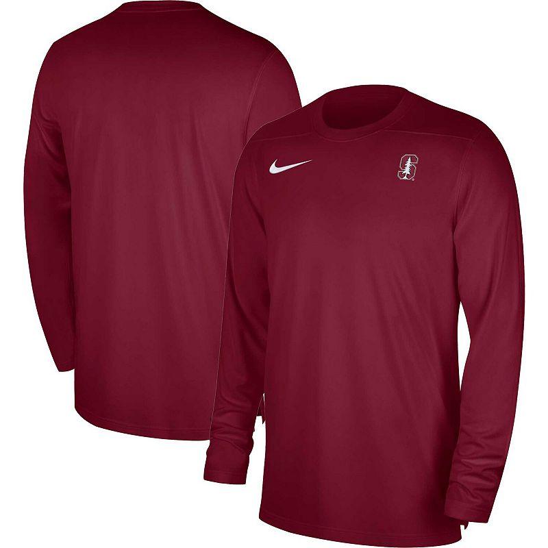 Men's Nike Cardinal Stanford Cardinal 2023 Sideline Coaches Long Sleeve Performance Top, Size: 2XL, Red Product Image