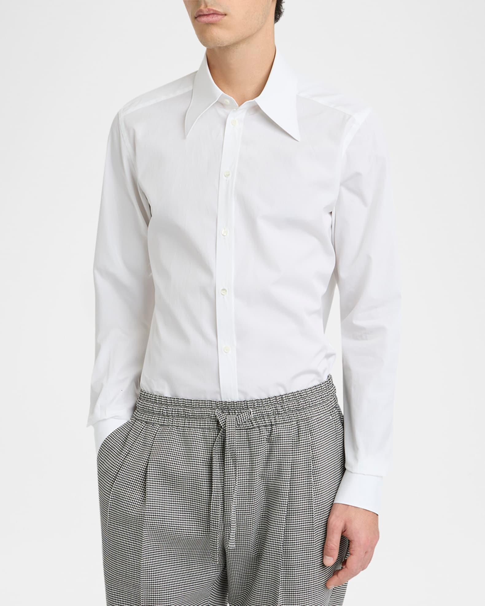 Men's Cotton Point-Collar Sport Shirt Product Image