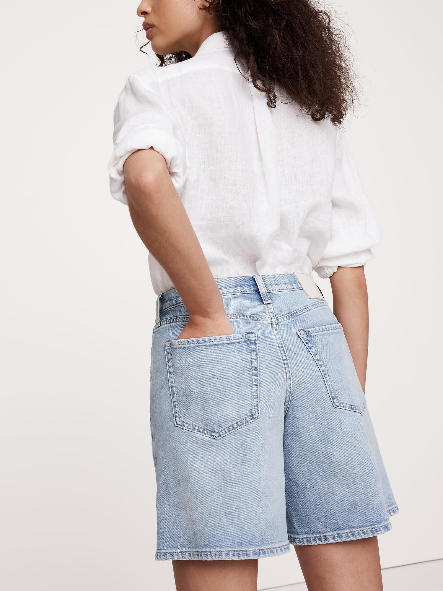 High-Rise Denim 8" Short Product Image