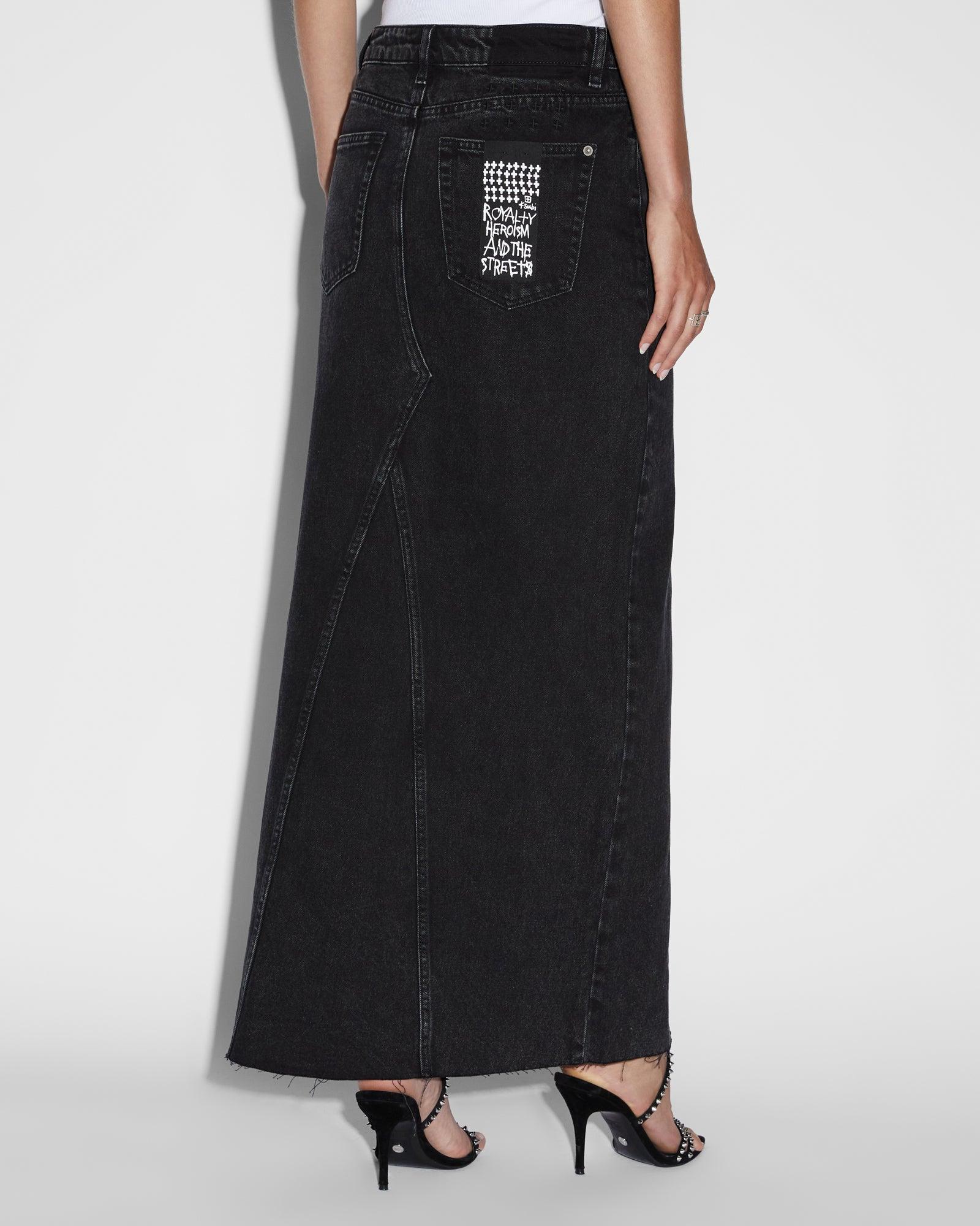 RELAX MAXI SKIRT WASHED BLACK Female Product Image