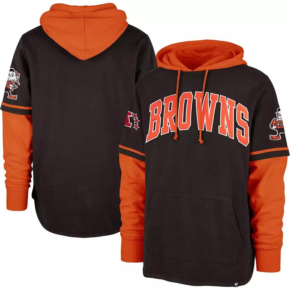 Men's '47 Brown Cleveland Browns Shortstop Pullover Hoodie, Size: Medium Product Image