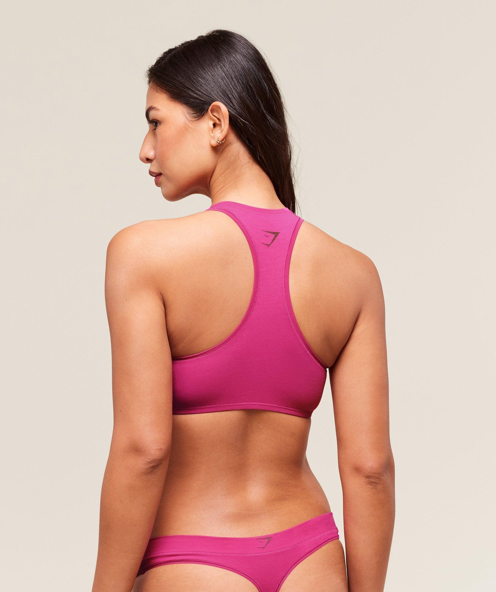 Gymshark Deadlift Graphic Cotton Bralette - Winning Pink Female Product Image