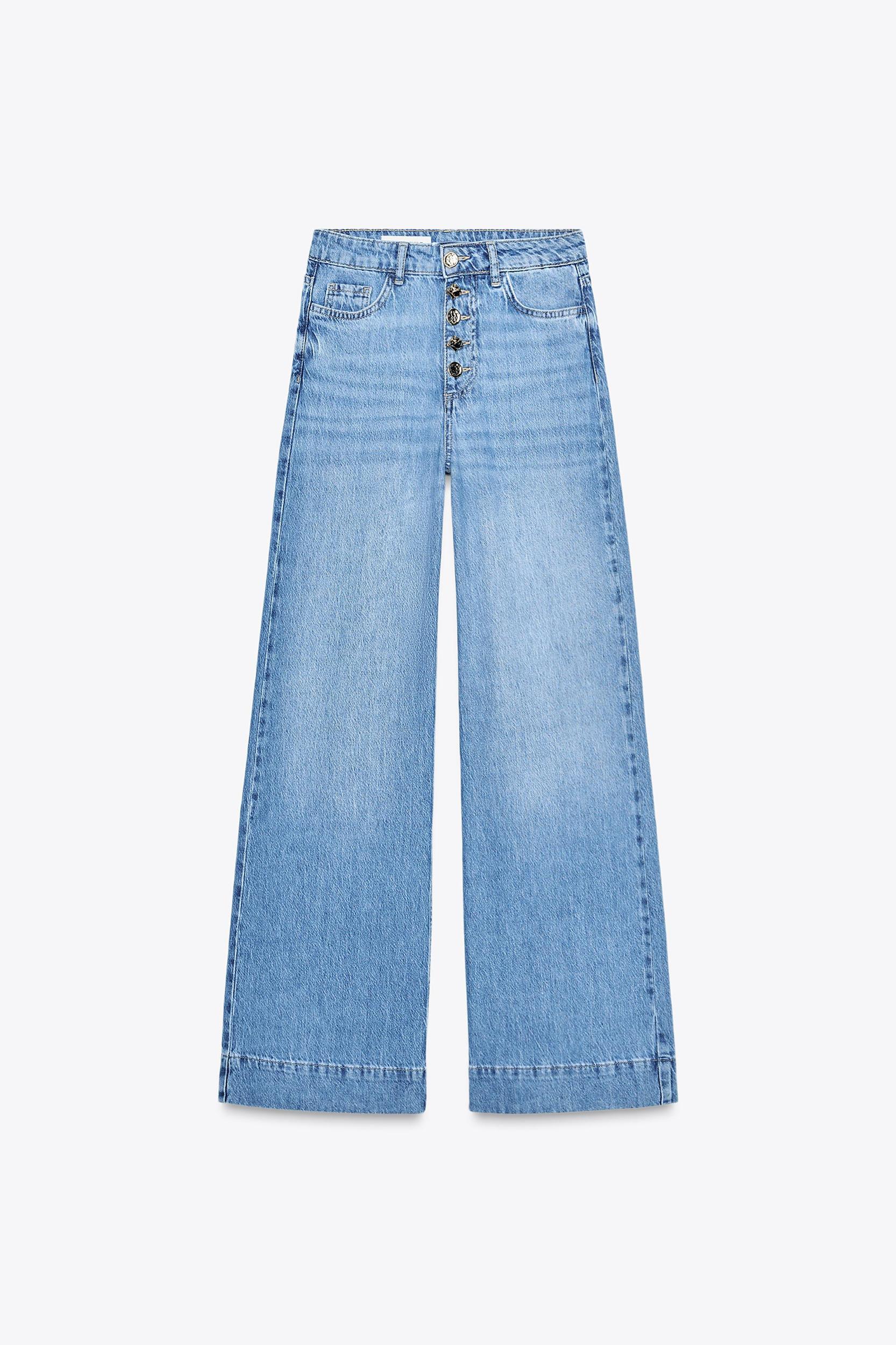 Z1975 HIGH RISE WIDE LEG BUTTON JEANS Product Image