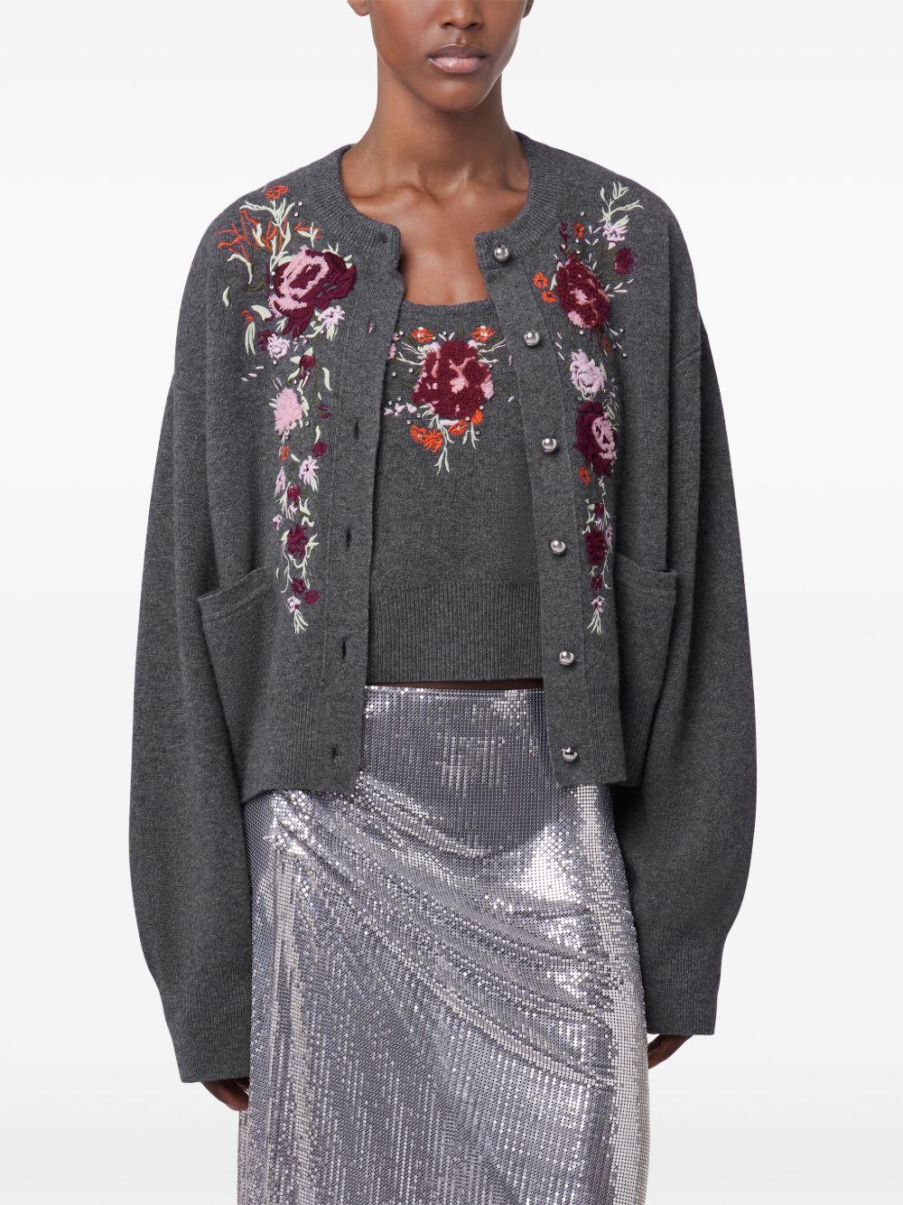 floral-embroidered cardigan Product Image