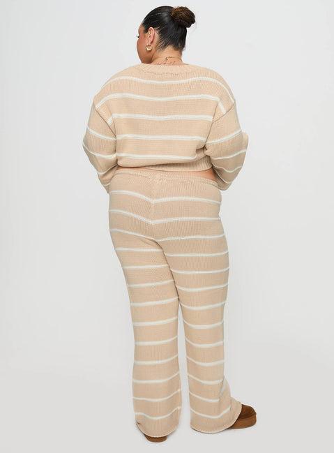 Read Your Mind Knit Pant Cream Stripe Product Image