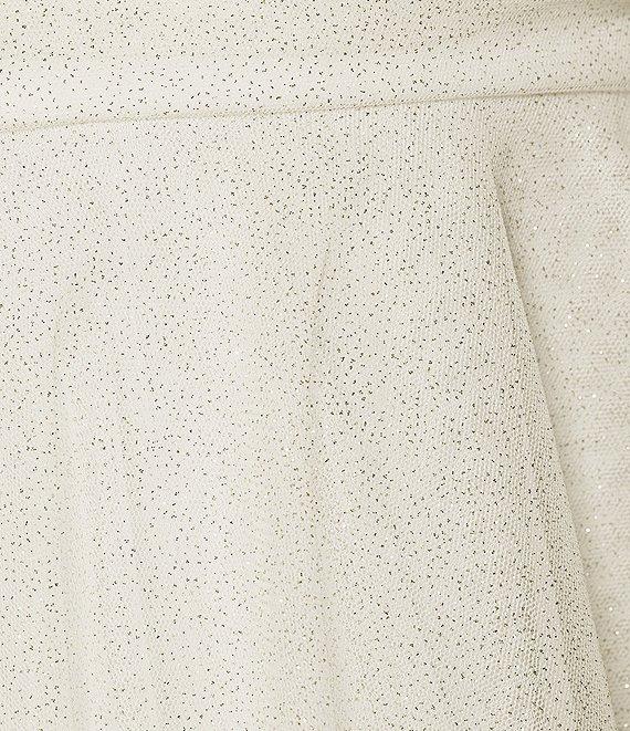 Pear Culture Glitter Mesh Pearl Strap Scoop Neck Hi-Low Dress Product Image