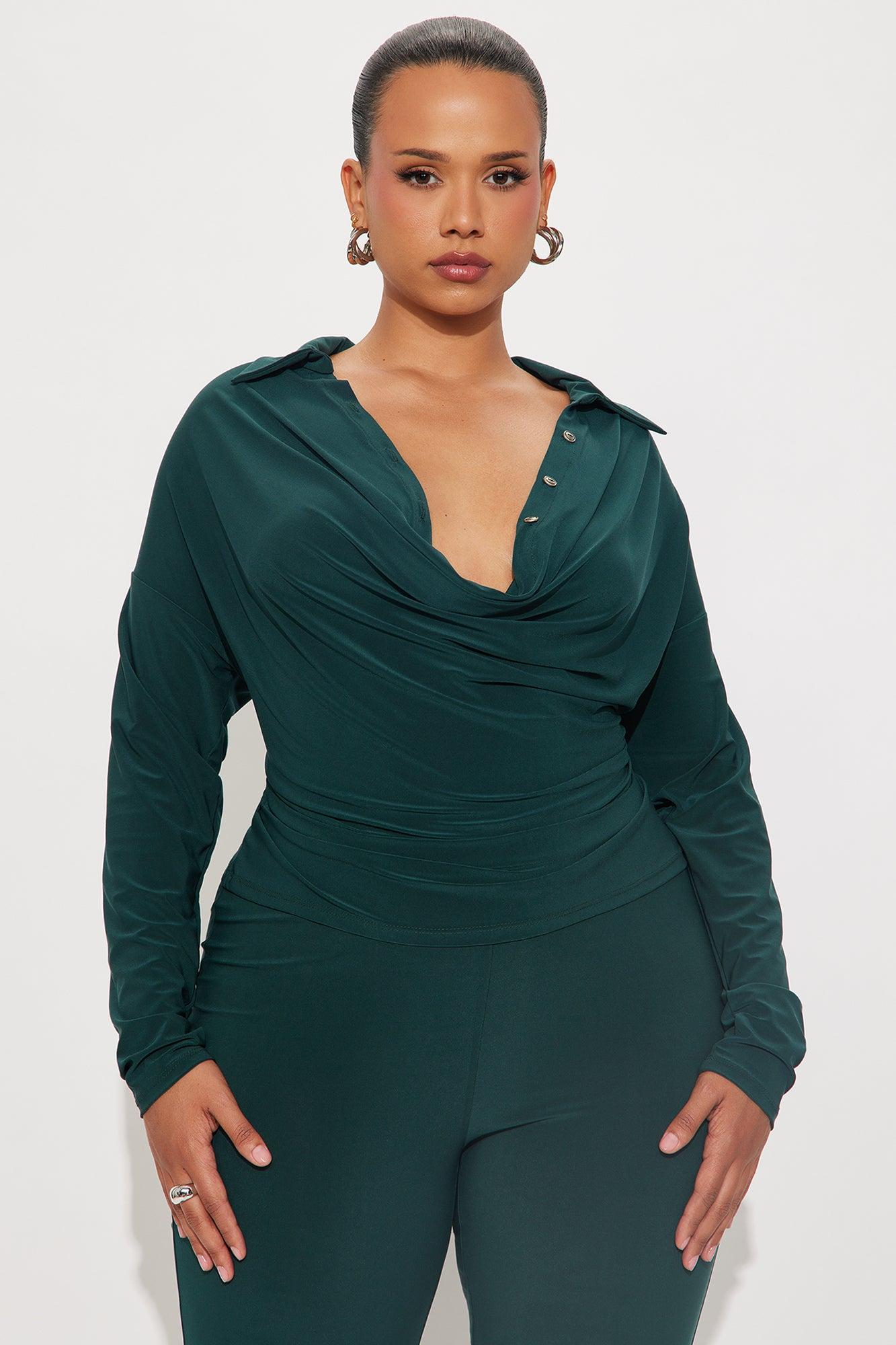 Samantha Cowl Neck Pant Set - Hunter Female Product Image