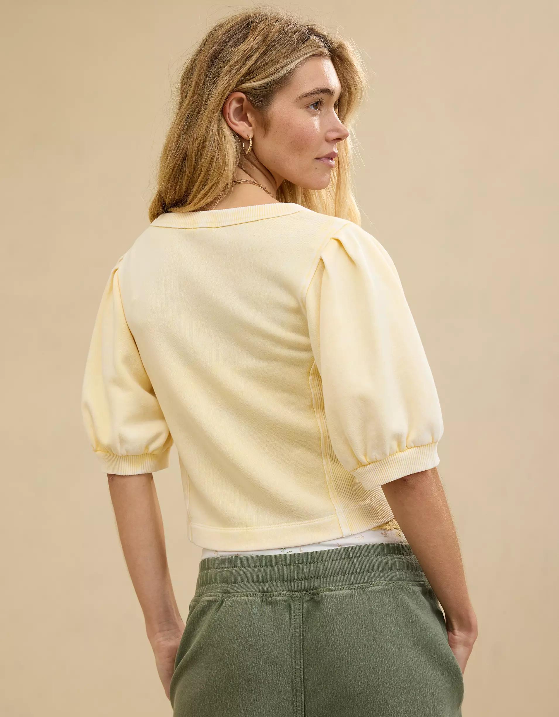 Aerie Seams Right Short Sleeve Sweatshirt Product Image