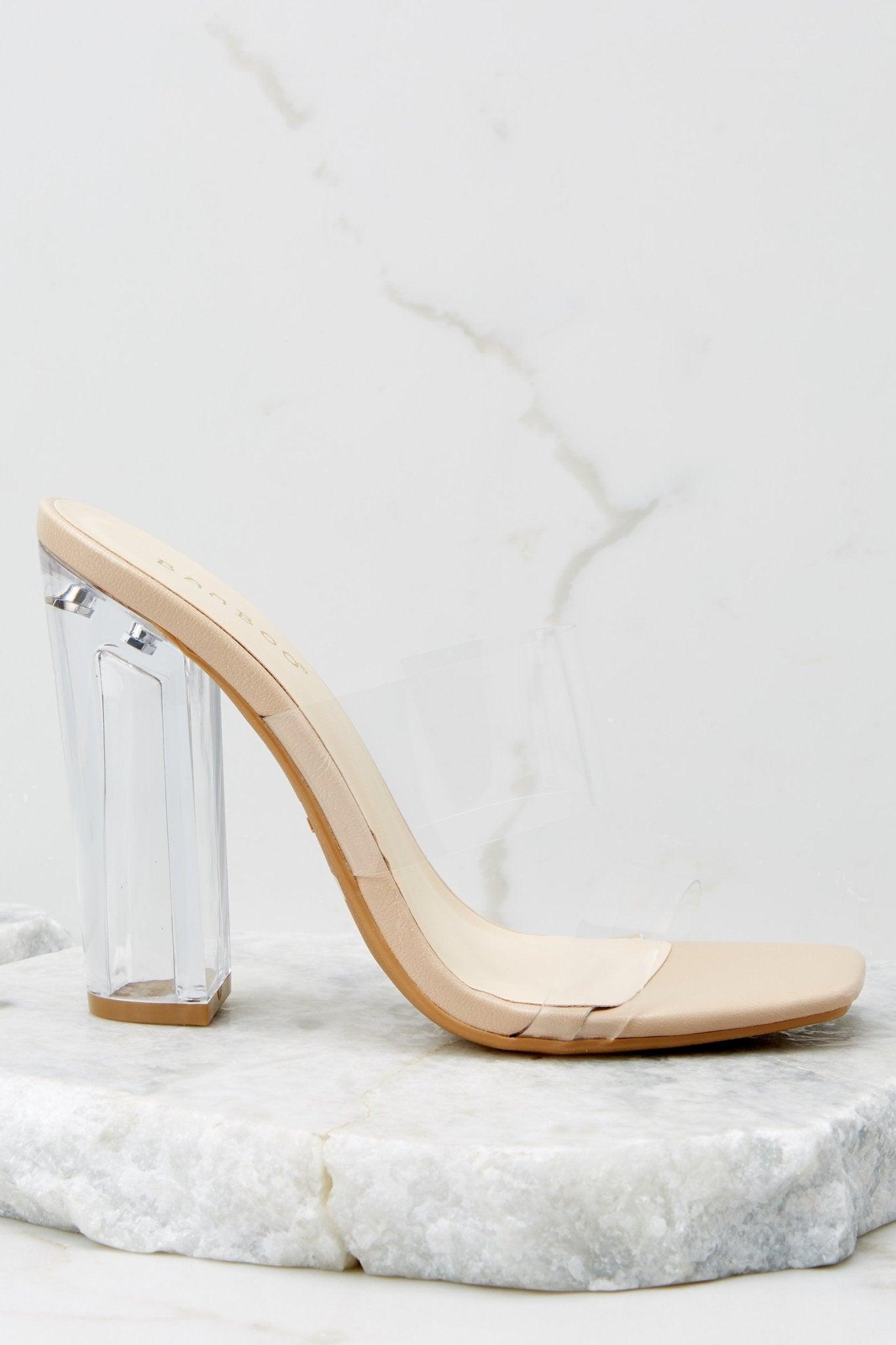 Grand Entrance Nude Matte And Clear Heels Product Image