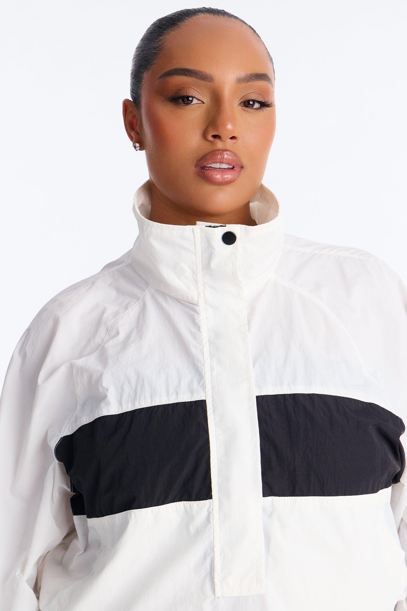 Colette Nylon Pant Set - White/Black Female Product Image