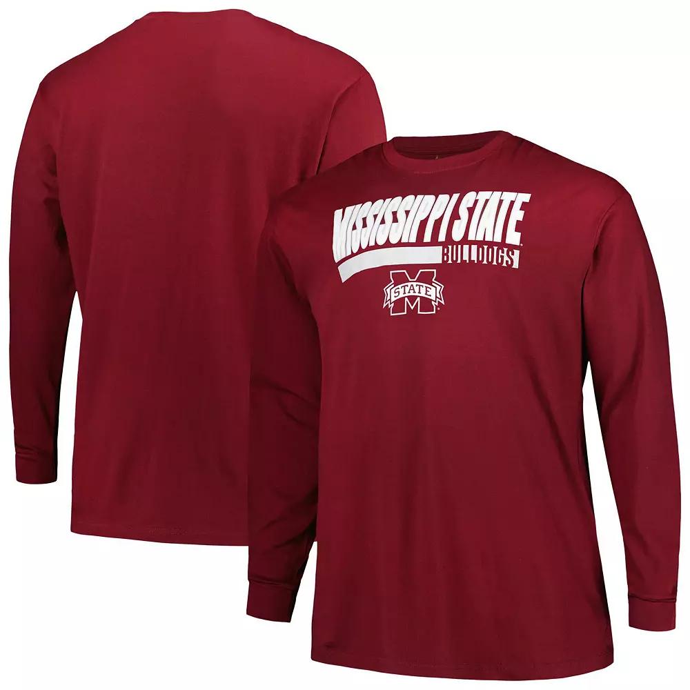 Men's Profile Maroon Mississippi State Bulldogs Big & Tall Two-Hit Long Sleeve T-Shirt,  Product Image
