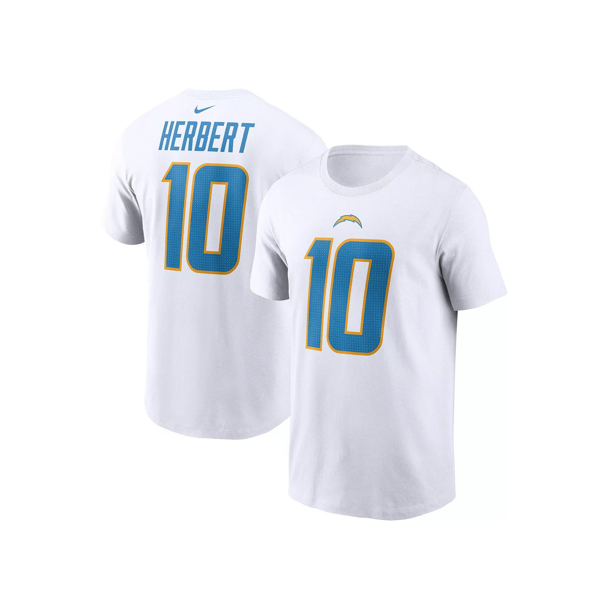 Men's Nike Justin Herbert White Los Angeles Chargers Player Name & Number T-Shirt,  Product Image