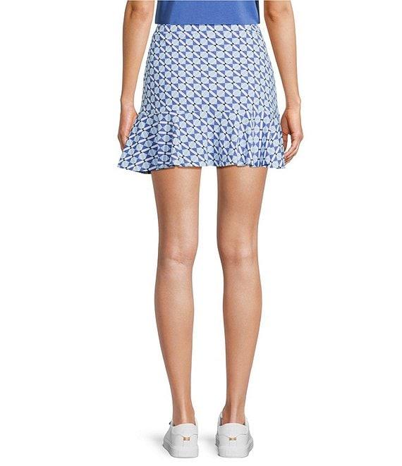 J.McLaughlin Geometric Print Catalina Cloth Knit Ruffled Hem Pull-On Skort Product Image
