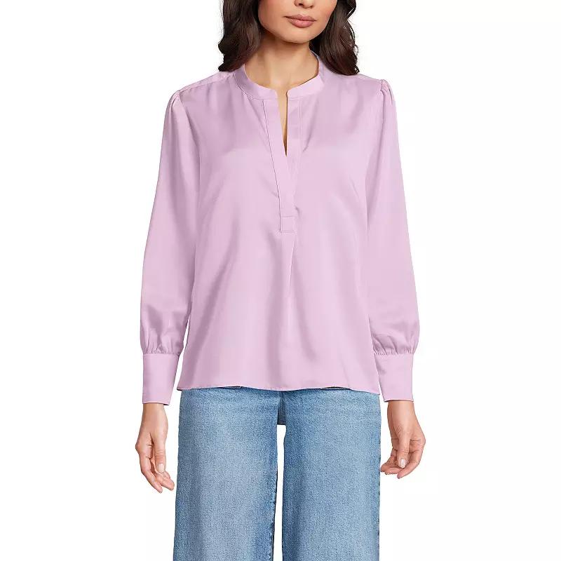 Women's Lands' End Satin Popover Shirt,  Product Image