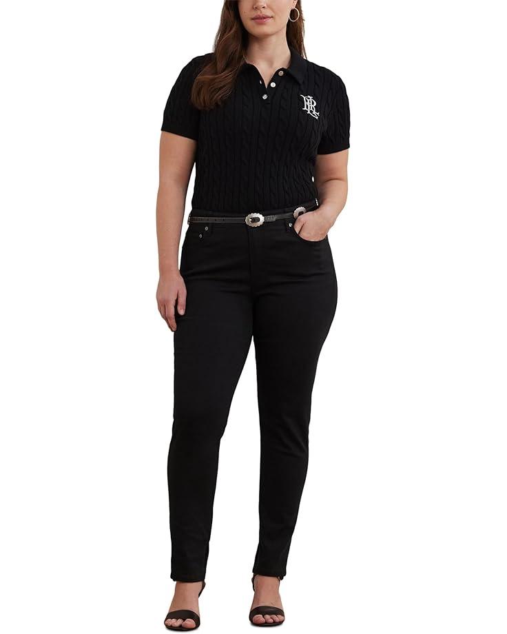 Cable-Knit Cotton Polo Sweater Product Image