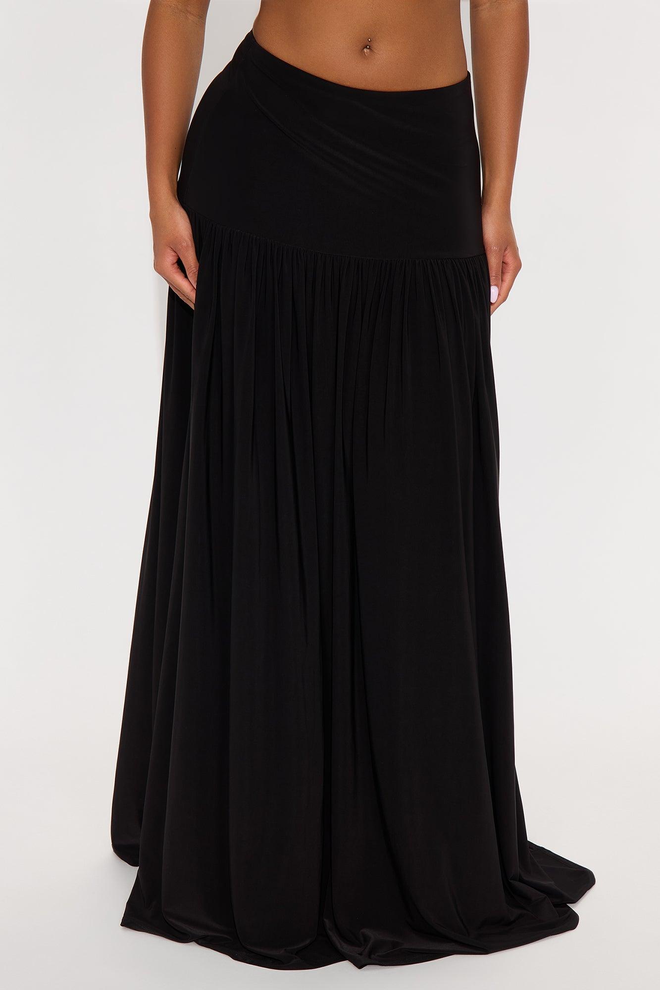 Marnie Tiered Drop Waist Maxi Skirt - Black Female Product Image